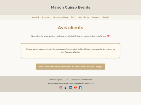 Avis clients screenshot