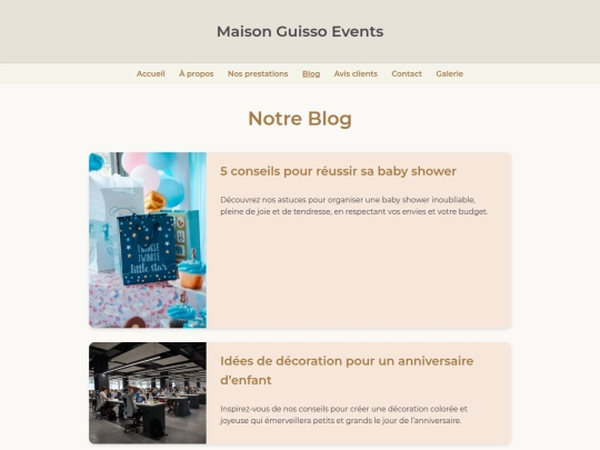 Blog screenshot