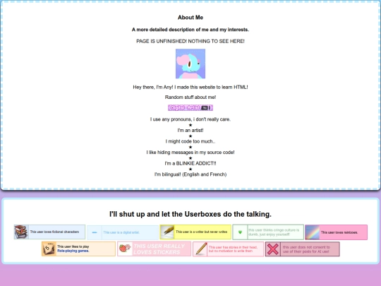 AboutMe screenshot