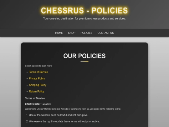 policies screenshot