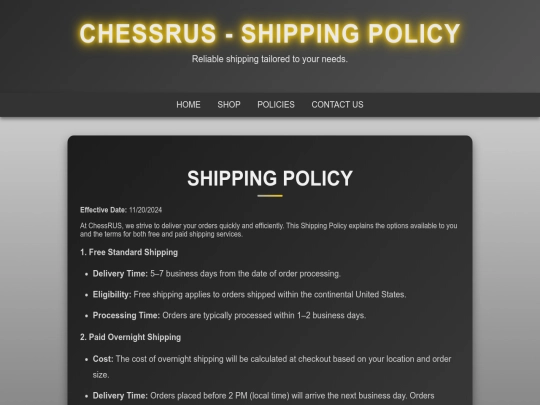 shipping screenshot