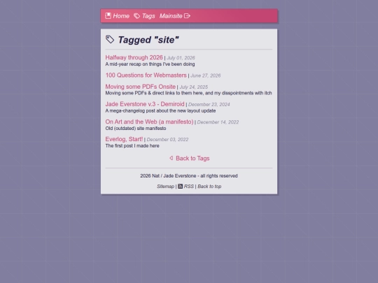 everlog/tags/site screenshot