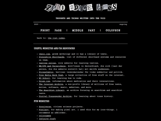 lists/websites screenshot