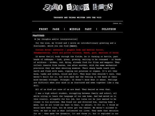 writings/fractured screenshot