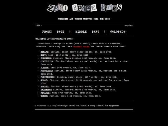 writings screenshot