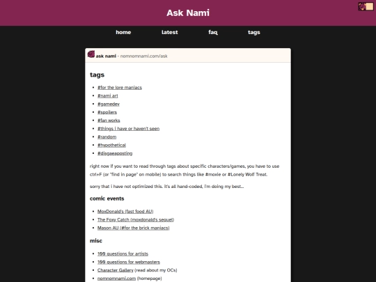 ask/tags screenshot