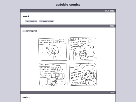 comics/autobio/work screenshot