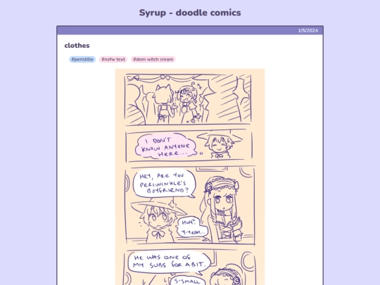 comics/syrup/clothes screenshot