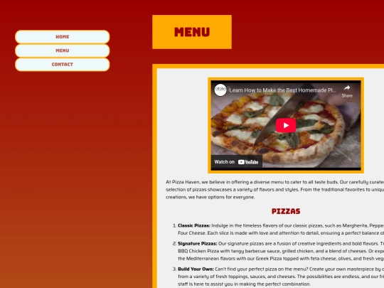 menu screenshot