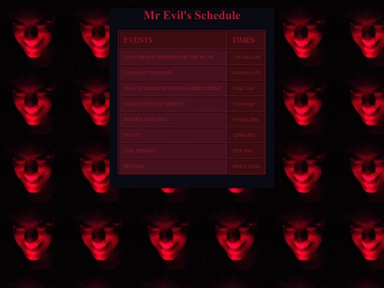 schedule screenshot