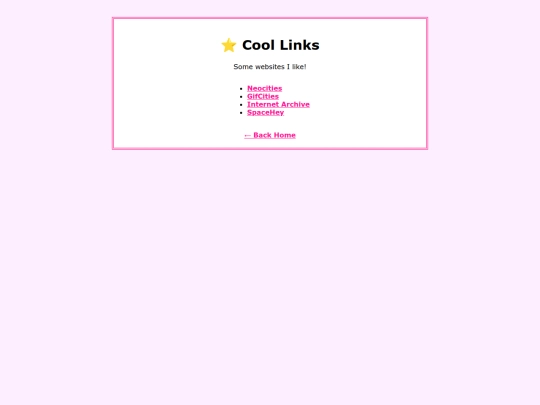 links screenshot