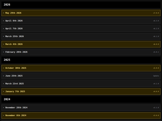 menus/changelog screenshot