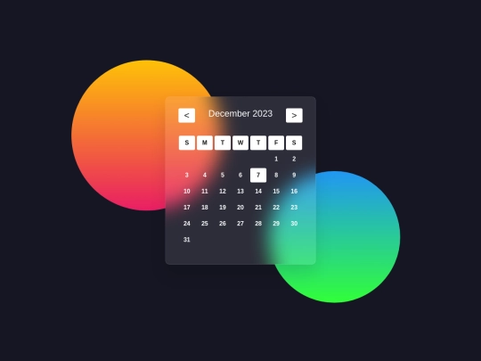 GlassMorphism Calendar screenshot