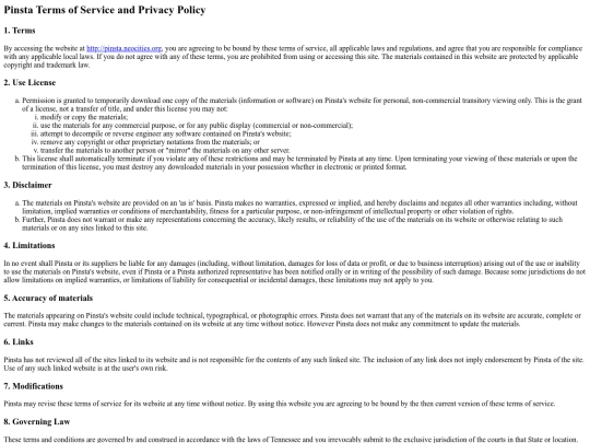 terms screenshot