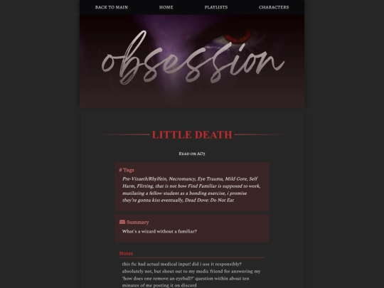 obsession/little-death screenshot