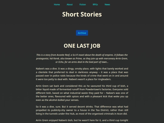 Fiction/Short Stories/001 One Last Job screenshot