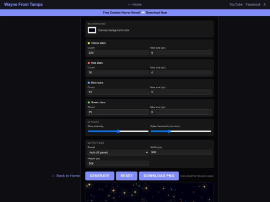 tools/stargen screenshot