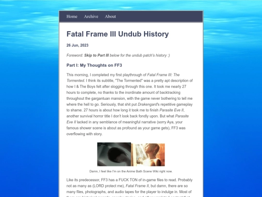 blog/posts/2023-06-26-Fatal-Frame-III-Undub-History screenshot