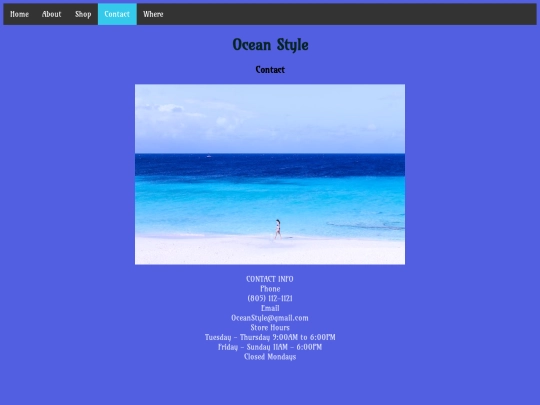 Remade 5 Page Website/Contact screenshot
