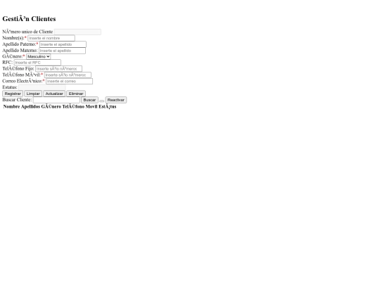 modules/moduloClientes/view_Clientes screenshot