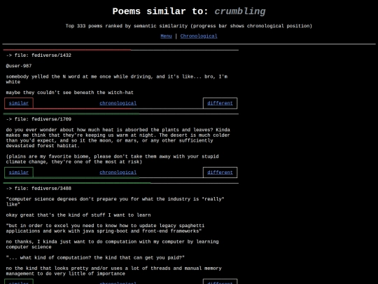 similar-different/wordcloud/crumbling screenshot