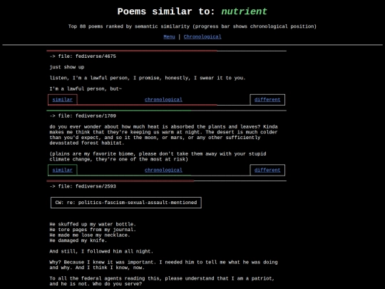 similar-different/wordcloud/nutrient screenshot
