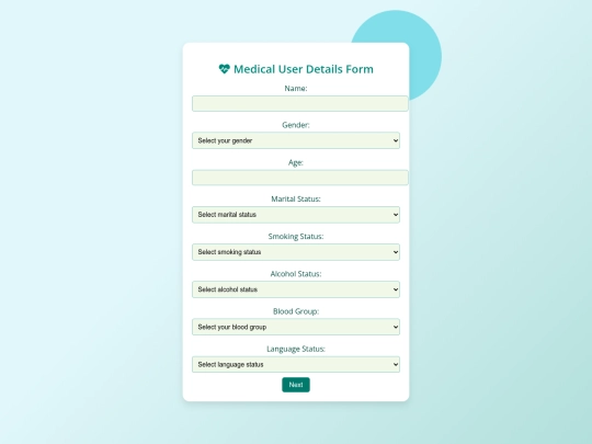 praysis_app/user_form screenshot