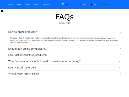 faqs screenshot