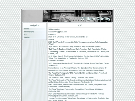 Page/CV screenshot