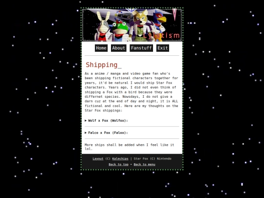 musings/shippings screenshot