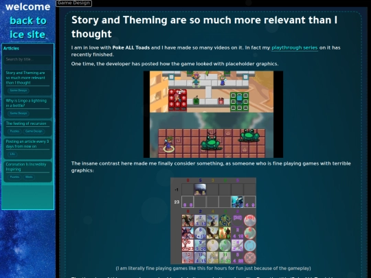 articles/story-and-theming screenshot