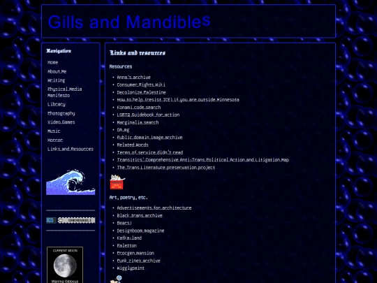 links screenshot