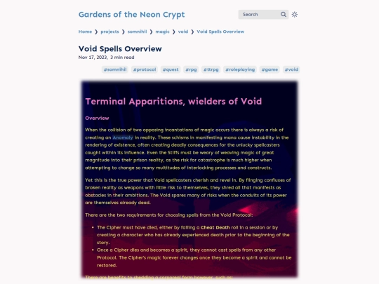 projects/somnihil/magic/void/void-spells-overview screenshot