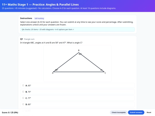 11plusSite/11+Maths_Site/6Angles/Maths_Stage1_Interactive_ChatGPT_1 screenshot