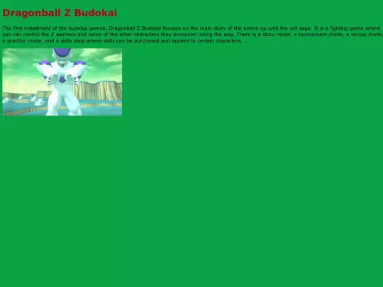 dragonballzpage screenshot