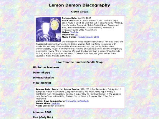 discography screenshot