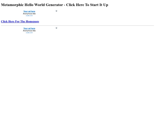 Metamorphic Hello World screenshot