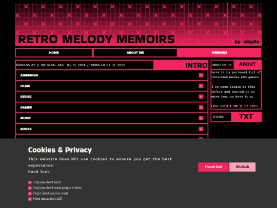 MEMOIRS screenshot