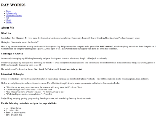 pages/about screenshot