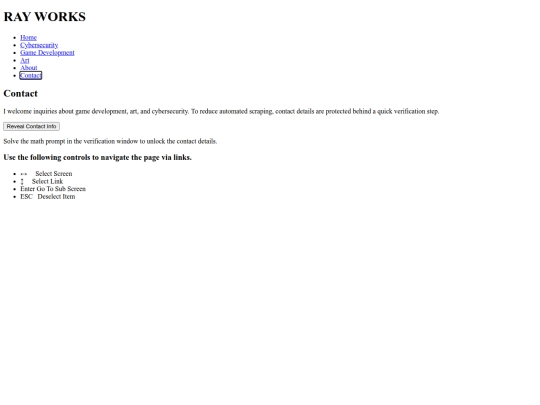 pages/contact screenshot