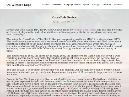 crosscode-review screenshot