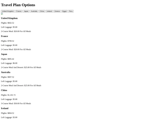 itinerary screenshot