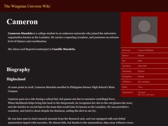Characters/Cameron screenshot