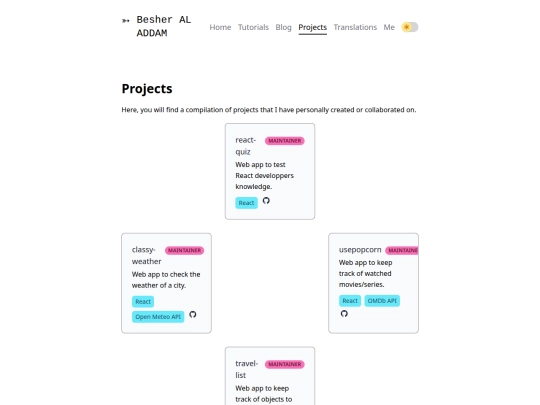 projects screenshot