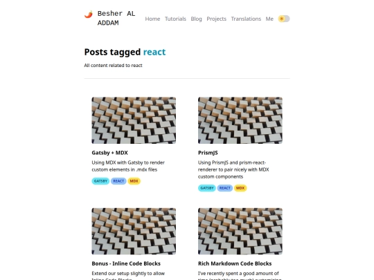 tag/react screenshot