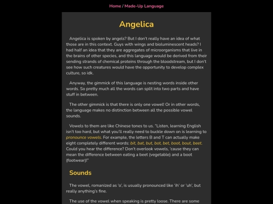 Conlangs/Angelica screenshot