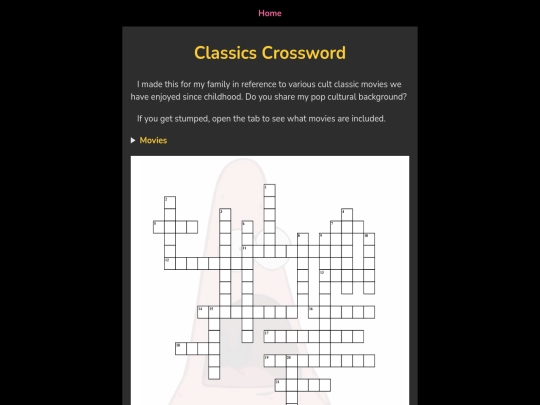 Misc/ClassicsCrossword screenshot