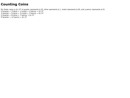 countingCoins screenshot