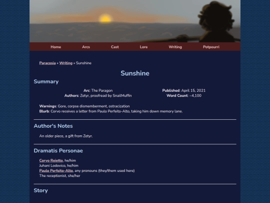 writing/sunshine screenshot