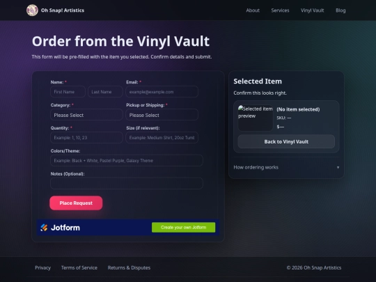 order screenshot